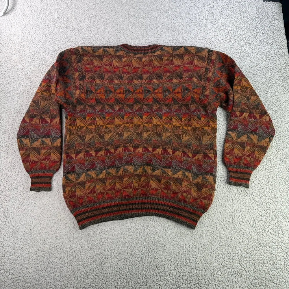 Intiwara Vintage Alpaca Sweater Mens Large L Geometric Aztec Tribal Earth Tones